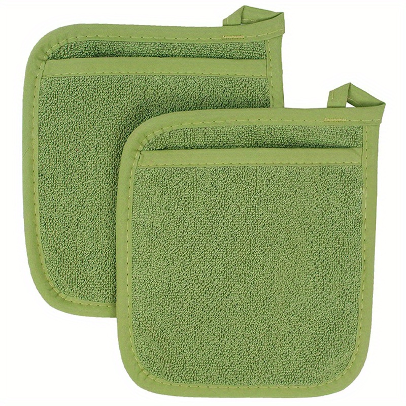 Kitchen Heat Resistant Pot Holders Sets Oven Hot Pads Terry Cloth