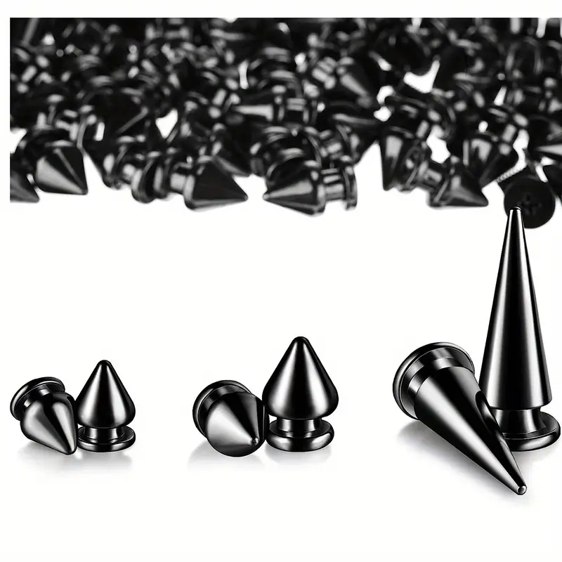100Sets 9.5mm Cone Spikes Metal Screwback Studs And Spikes for DIY