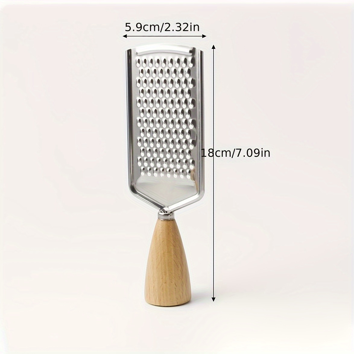1pc Stainless Steel Food Grater With Round Beech Wood Handle Kitchen Food  Grater Cheese Planer