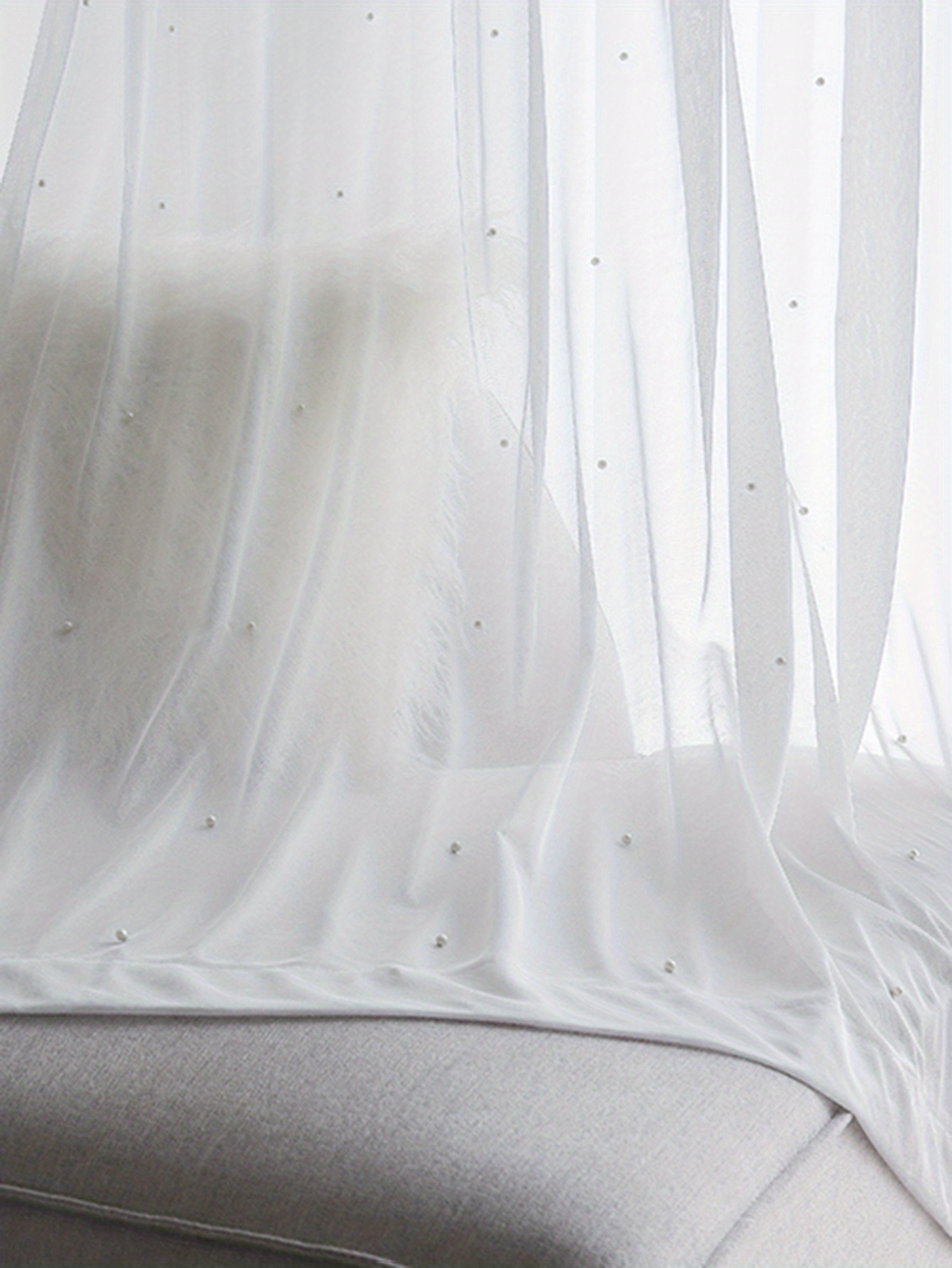 1pc translucent white chiffon sheer curtain for living room and bedroom soft and breathable window treatment for home decor details 3