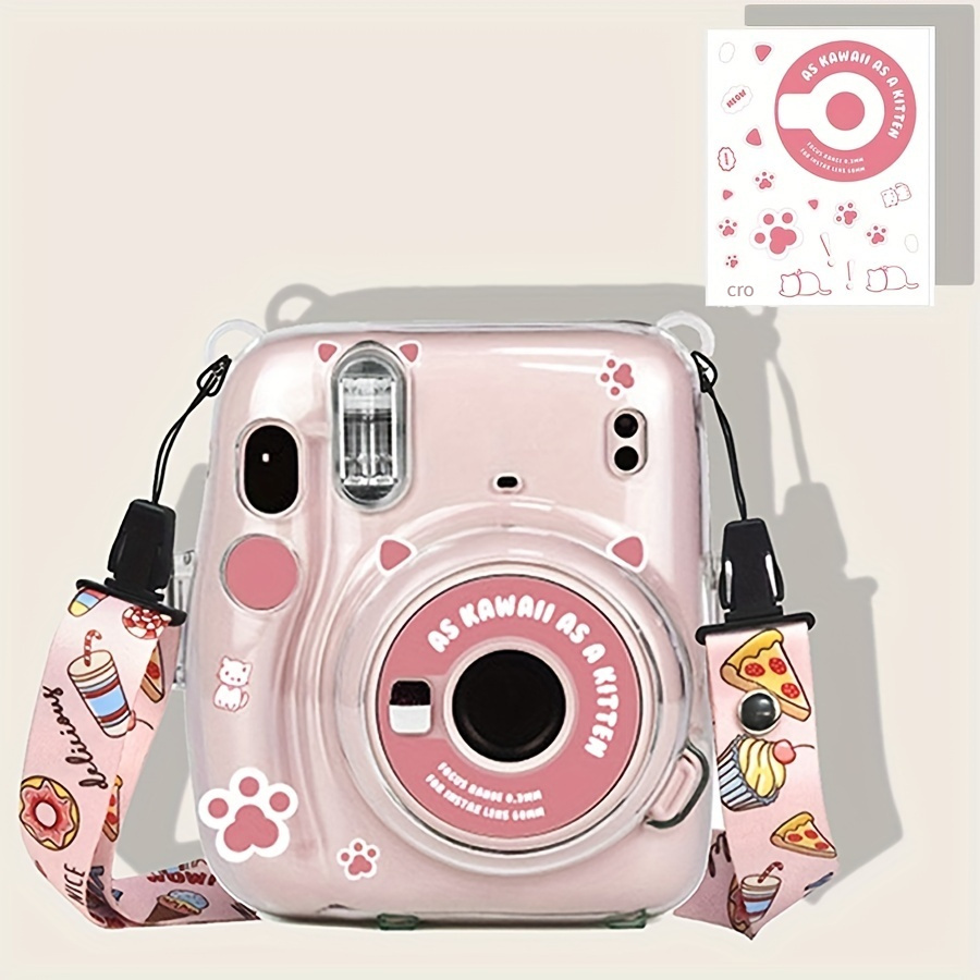 Rieibi Funda transparente compatible con Fuji Instax Mini 12 – Funda  Polaroid 12 con purpurina para cámara instantánea Fujifilm Instax Mini 12  con