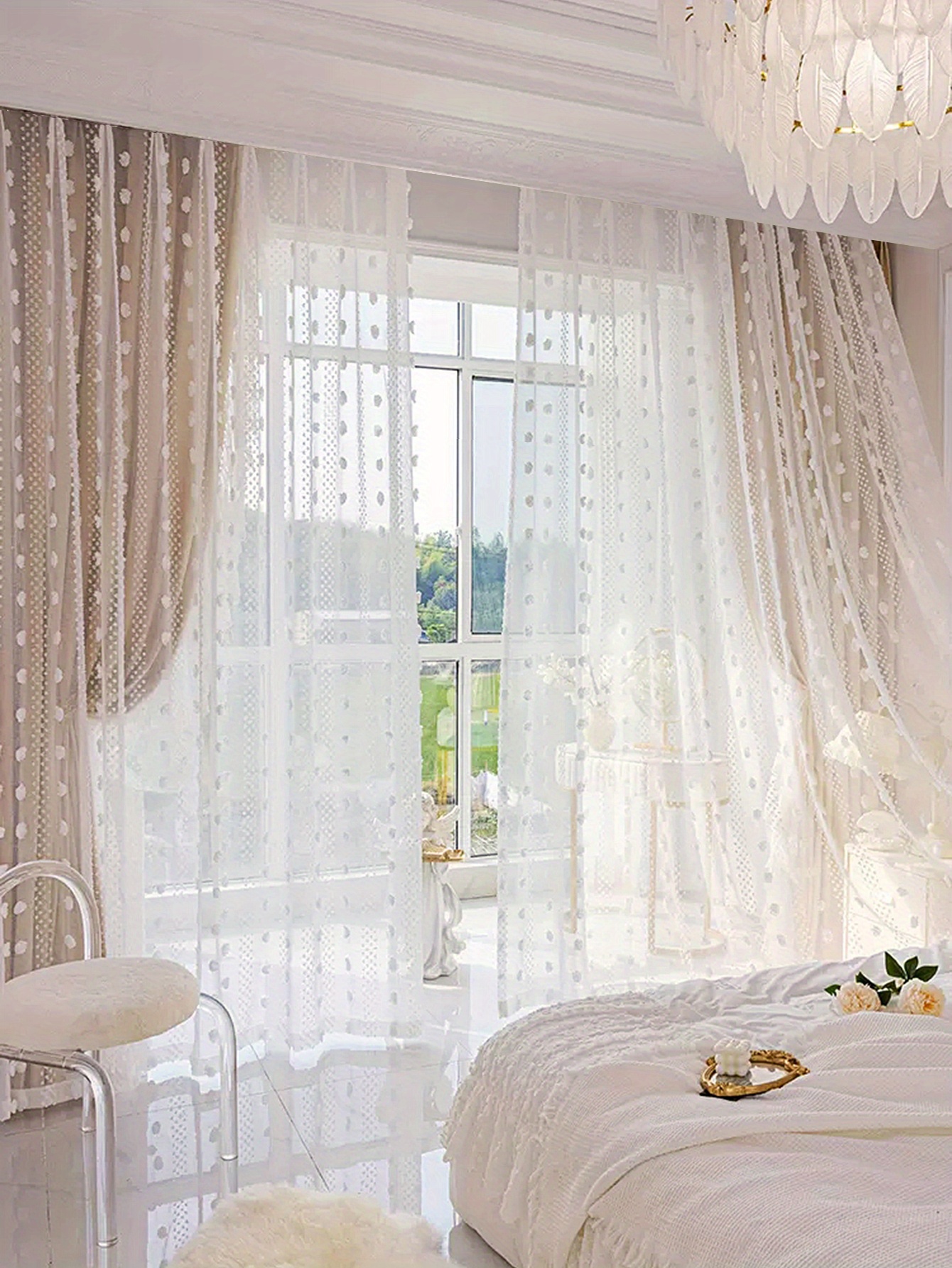 Sweet Pom Pom Curtain Living Room Bedroom Decor - Temu