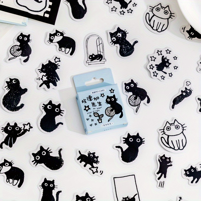 50/100pcs Cute Animal Cats Stickers Aesthetic Cartoon Decals DIY Scrapbook  Laptop Phone Case Funny Kawaii