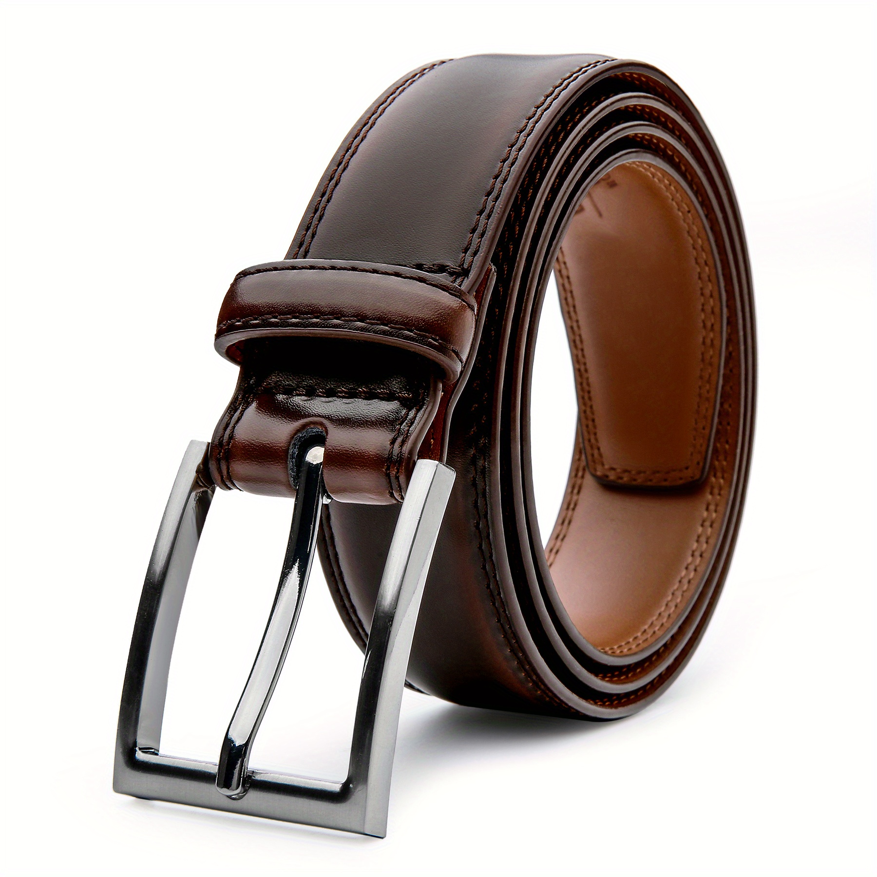 Vintage Mahogany Real Mink & Leather Design Belt