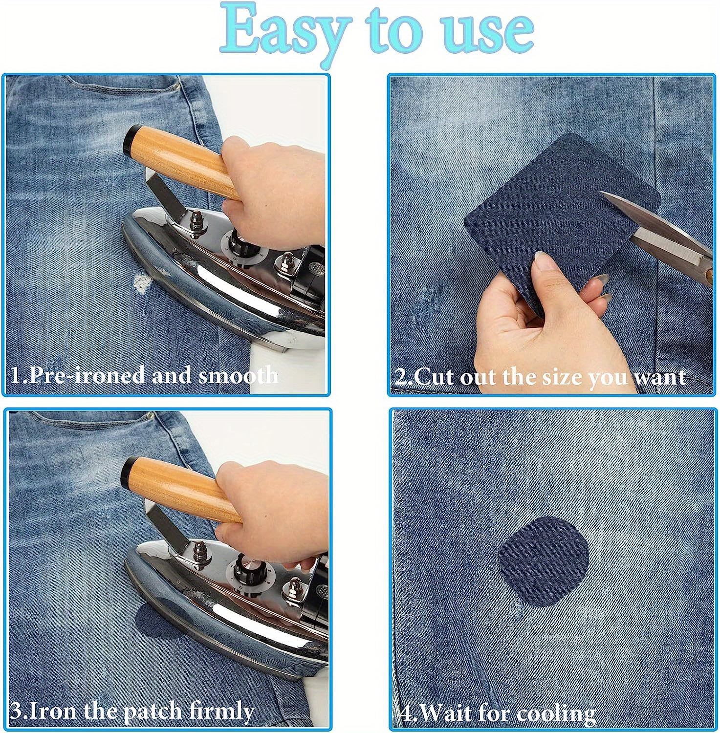 Iron on Repair Patch Denim Patches For Jeans Kit By 100% - Temu