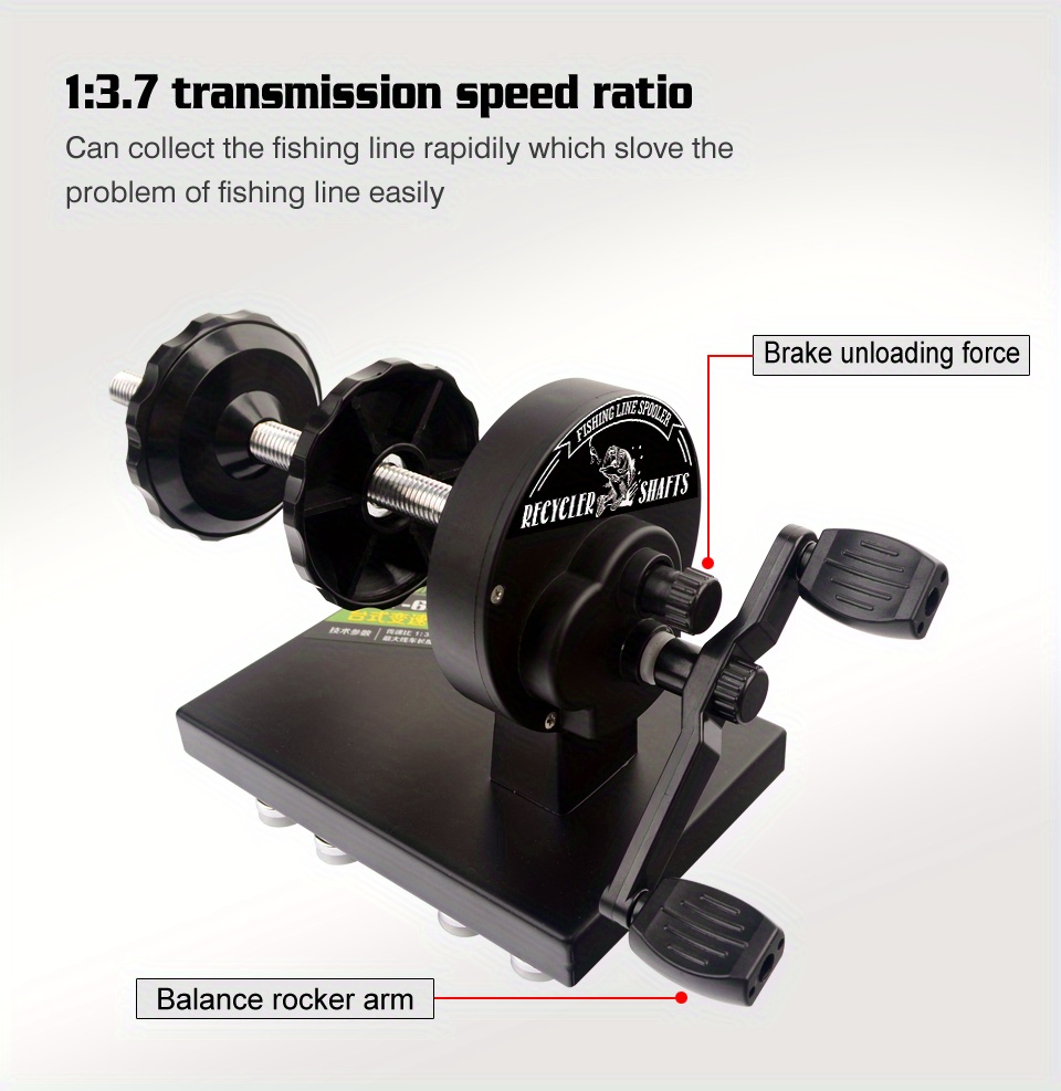 Fishing Line Spooler Winder Machine Spool Spooling W/ Suckers & Elongated  Shaft