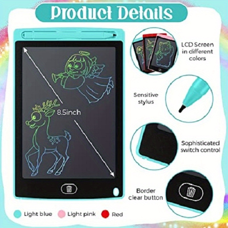 LCD Writing Tablet, 2 Pack 8.5 Inch Colorful Doodle Board Drawing Pad for  Kids, Drawing Tablet Girls Toys Age 6-8, Educational Kids Toy, Birthday  Gift for 3 4 5 6 7 8 Years Old Toddler Girl Boy Toys 