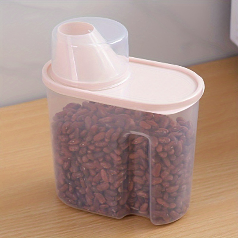 Portable Plastic Cereal Dispenser Storage Box Kitchen Food Grain Rice  Container