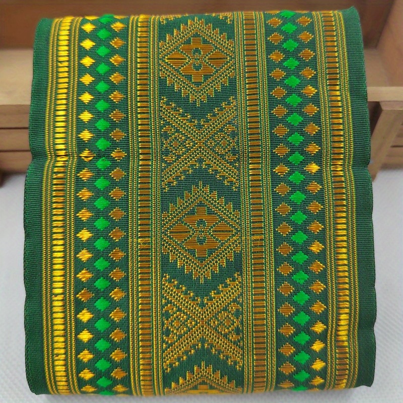 Image of 10cm Wide Bohemian Ethnic Geometric Jacquard Woven Lace Trim 5 Yards Per Roll Decorative Sewing Tape For Clothing Hanfu Curtain
