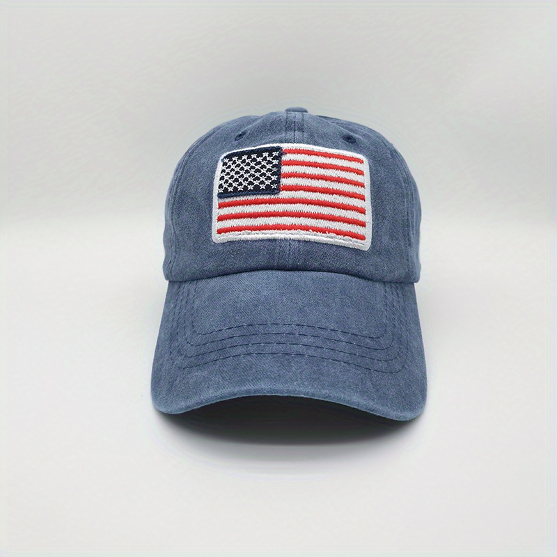 Sunshade Adjustable Baseball Cap with American Flag Embroidered