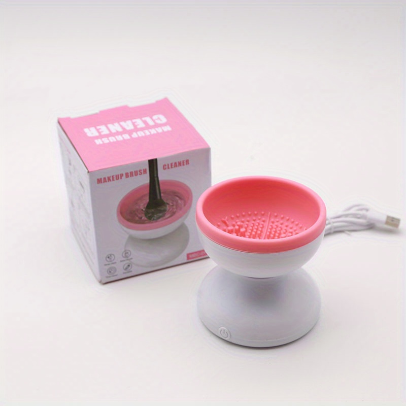 Neeyer - Limpiador de brochas de maquillaje, máquina limpiadora de brochas  eléctrica súper rápida, limpiador de brochas automático, color rosa..