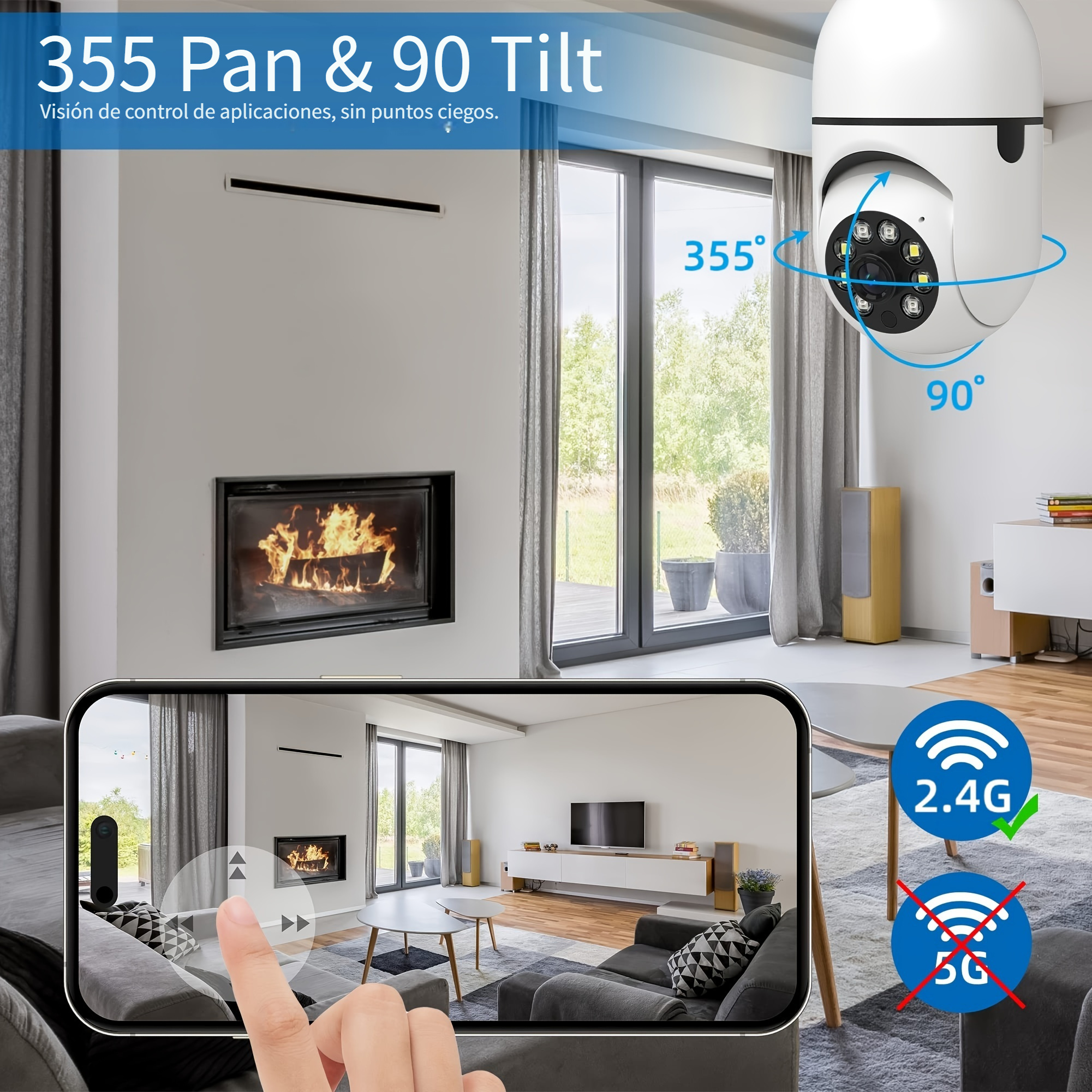 1pc Hd 1080p Cámara Seguridad Inalámbrica Wi fi Cámara Ip - Temu