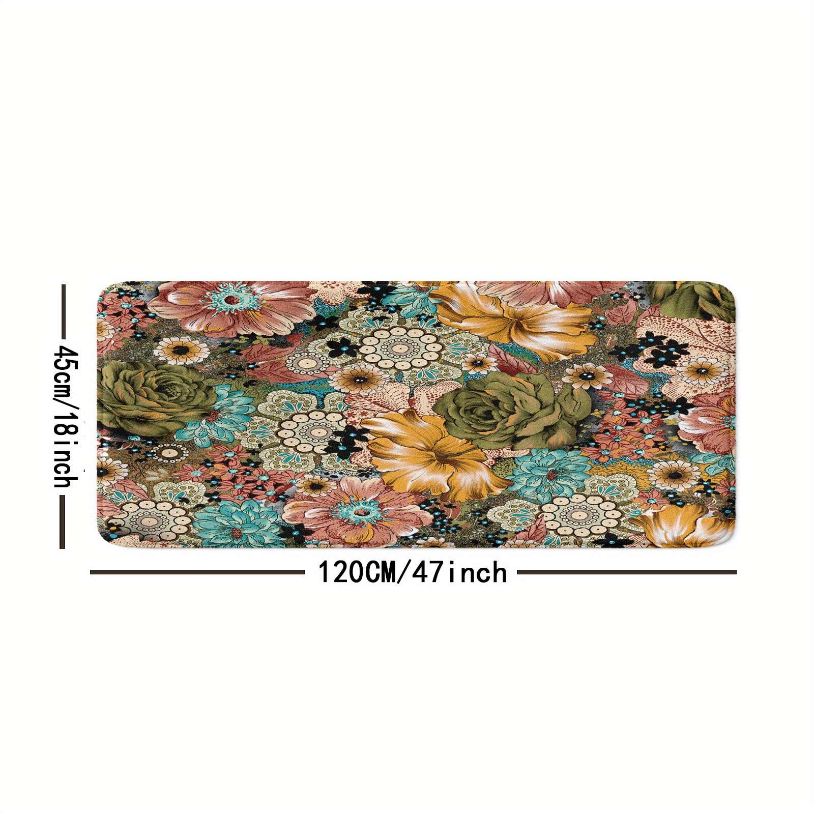 Bohemian Non slip Bathroom Rug Colorful Flower Absorbent - Temu