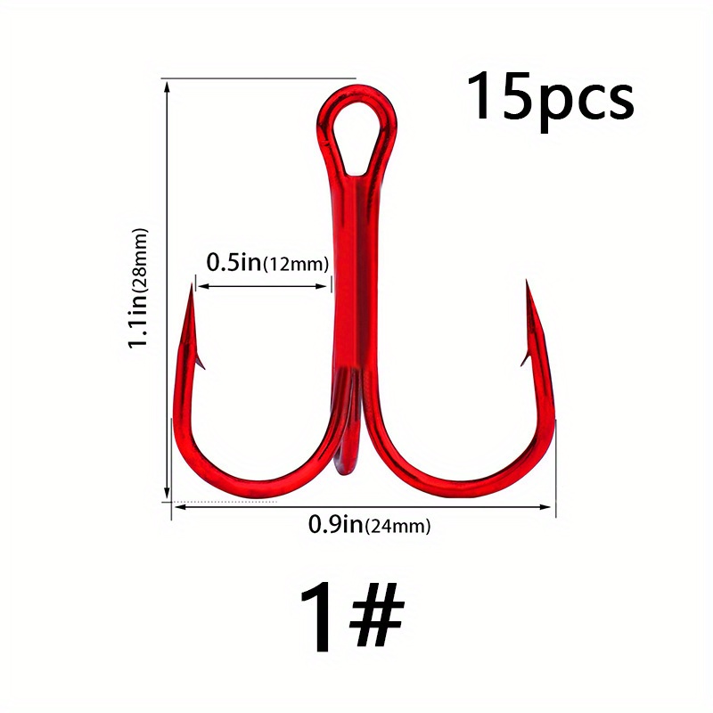 New Treble Hook Size 1 14 Red Reinforced Extra Sharp Barbed - Temu United  Kingdom