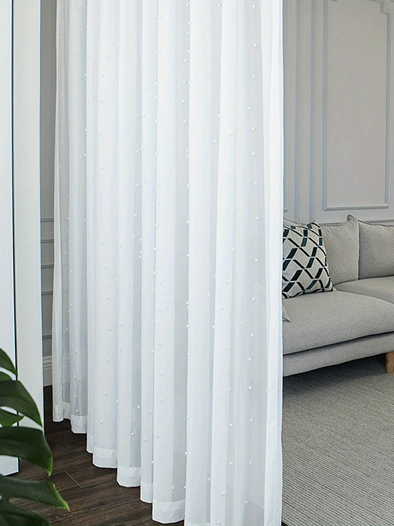 1pc translucent white chiffon sheer curtain for living room and bedroom soft and breathable window treatment for home decor details 1