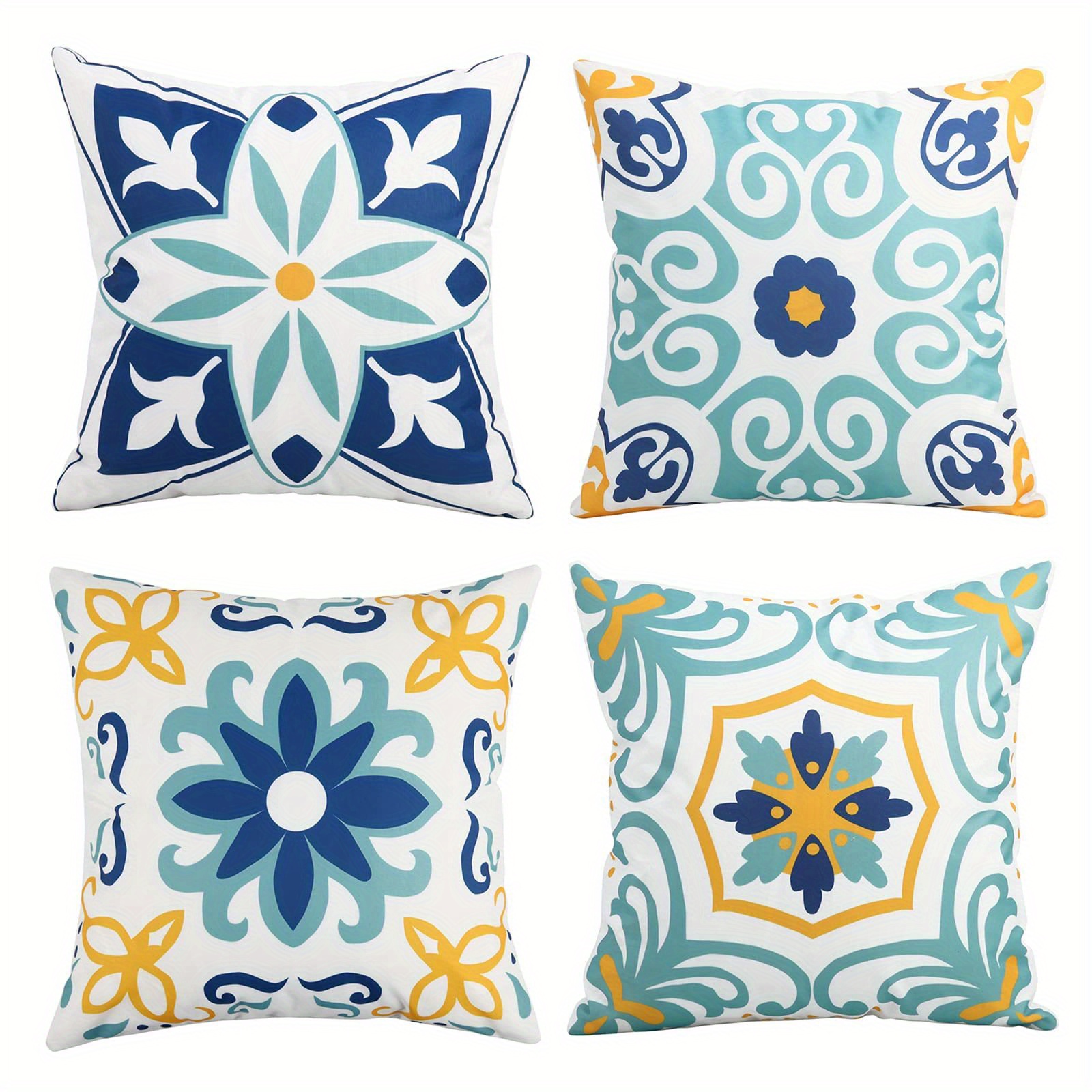 Boho Farmhouse Floral Printed Outdoor Pillow Covers For Patio, Garden, And  Home Decor - - Includes Pillow Insert - Temu