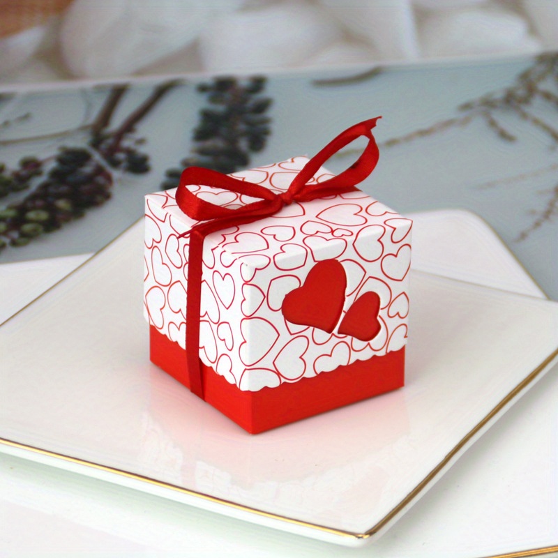 

30-Pack Boîtes Cadeaux À Motif de Cœur, Emballage En Rouge Et Blanc Pour La Saint-Valentin, Cadeaux D'anniversaire, Décorations Festives Pour Les Fêtes