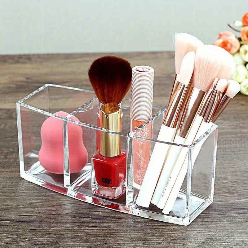 1pc Clear Makeup Brush Holders, Creative Makeup Organizer, Jewelry And Hair  Accessories, Eyebrow Pencil Makeup Brush Lip Gloss Finishing Box, Dressing