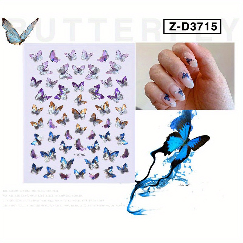 3d laser nail art stickers self holographic nail - Temu Australia