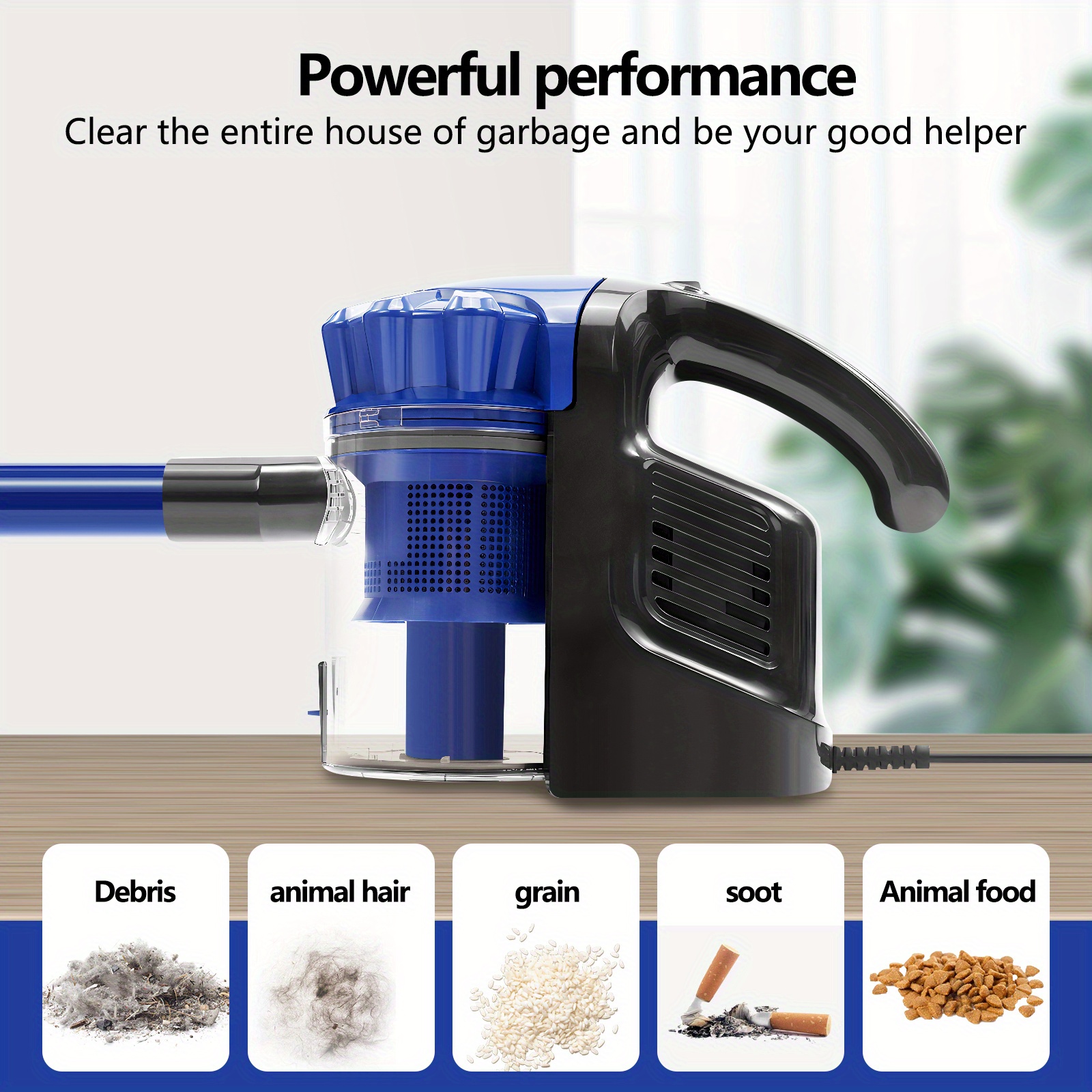1pc corded vacuum cleaner 17kpa powerful suction with 600w motor 4 in 1 lightweight handheld stick vacuum for pet hair hard floor and carpet details 7