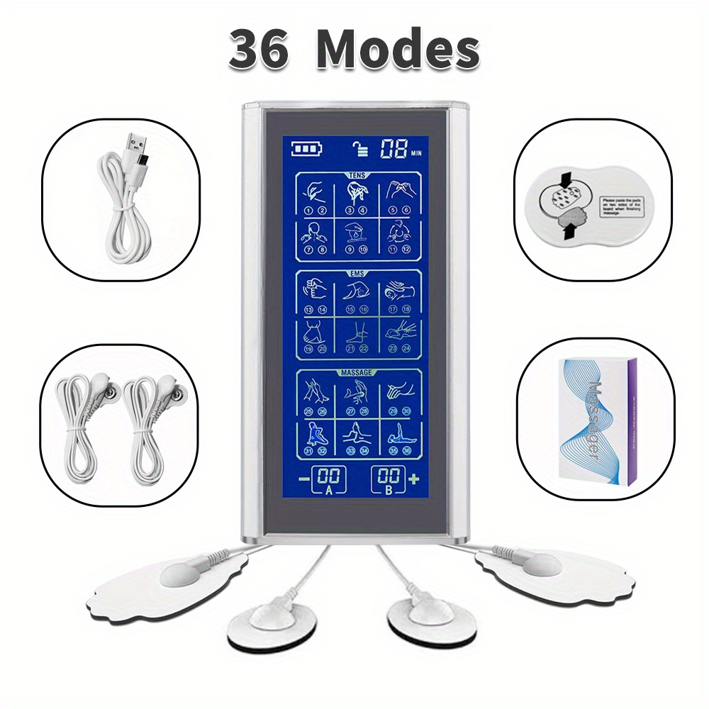 36 Modes Tens Unit Muscle Stimulator Machine Pulse Massager Muscle
