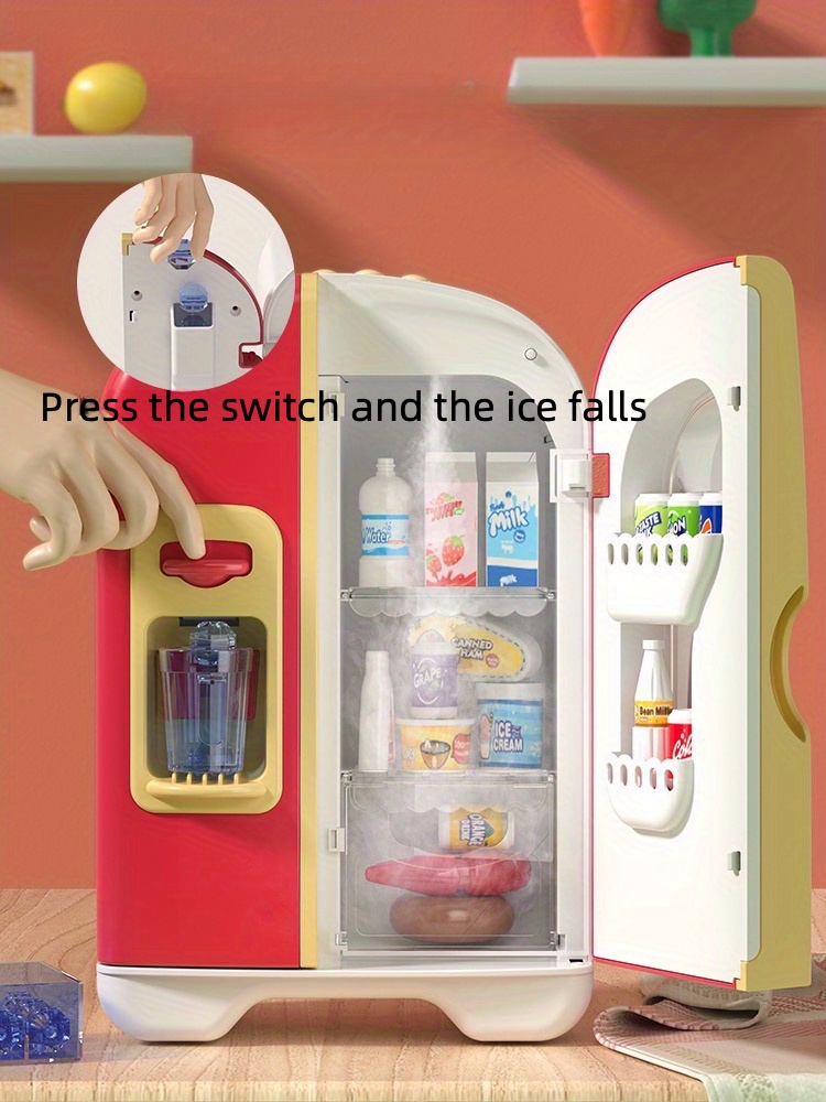 39PCS Kids Toy Fridge Refrigerator Accessories With Ice Dispenser Role  Playing Appliance For Kitchen Set Food For Girls Boys - AliExpress