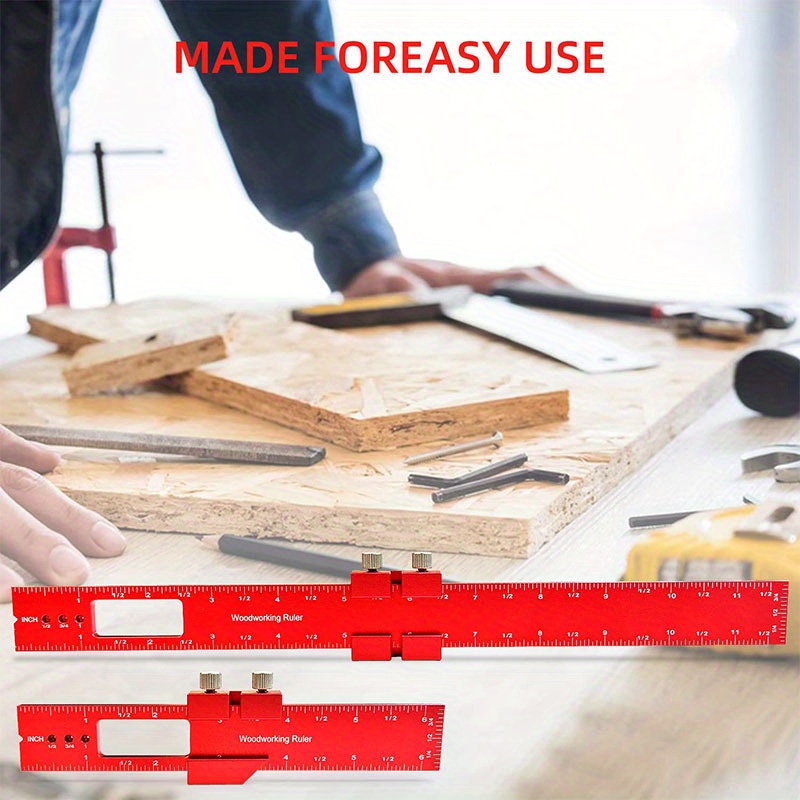 Upgrade Woodworking Precision Pocket Ruler: Aluminum Slide - Temu