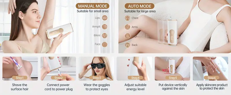3 in 1 at home permanent hair removal device ipl laser hair removal with cooling for women men 9 levels upgrade 999900 flashes for face armpit arm bikini line leg whole body details 4