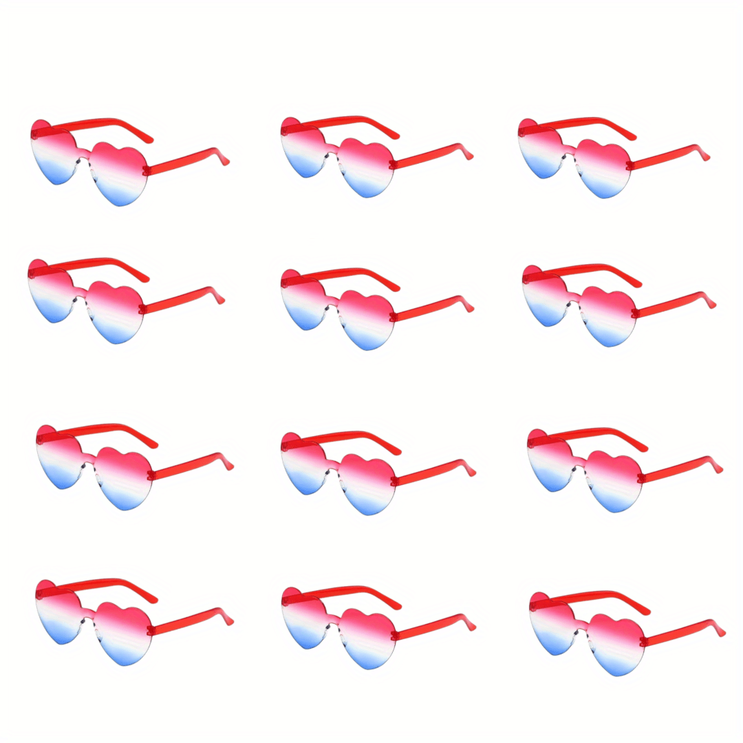 12 Pairs Heart Shaped Candy Sunglasses for Parties