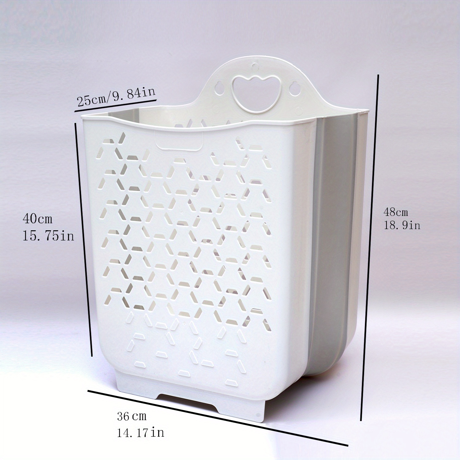 Large Cubic Patterned Plastic Shower Caddy with Suction Cups