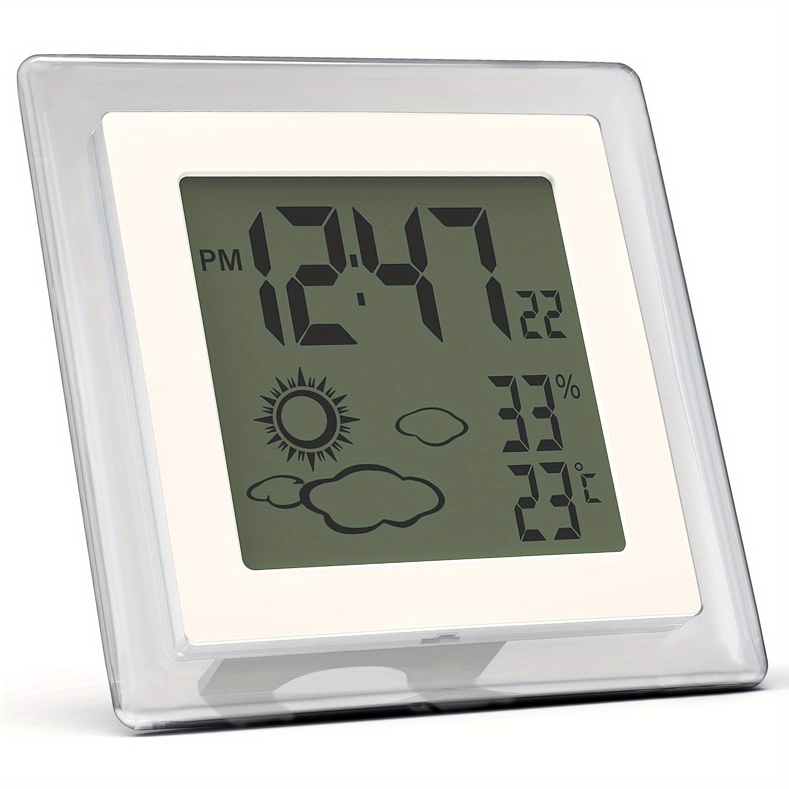 1pc LCD-Anzeige Digital Thermo & Hygrometer Wecker, Innenwetterstation Mit  Hintergrundbeleuchtung - Temu Switzerland