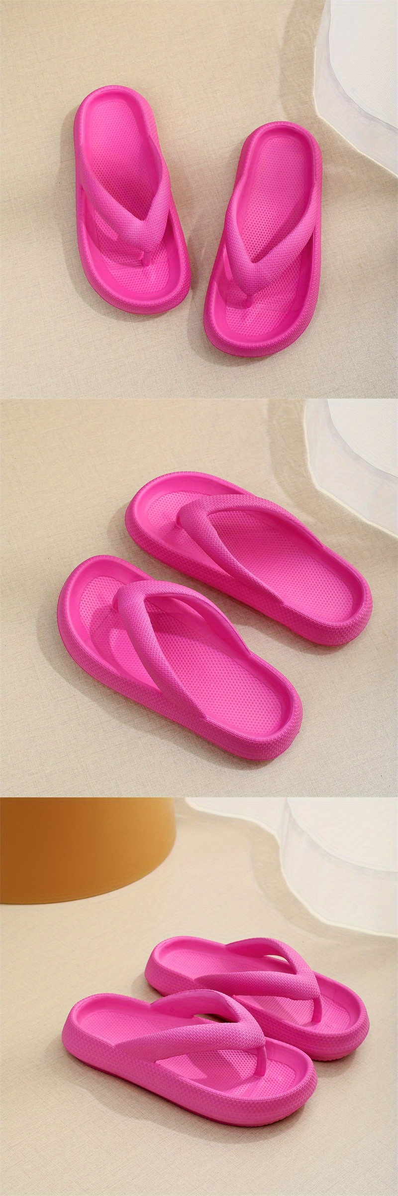 Wholesale Women'S Soft Sole Slides - EVA Flip-Flops with Thick Cushioned Insoles, All-Season Indoor/Outdoor Beach Slippers in Beige, White, Yellow, Pink, Black, Orange, Light Green, and Light Blue, Indoor Slippers | Stylish Slippers | EVA Material