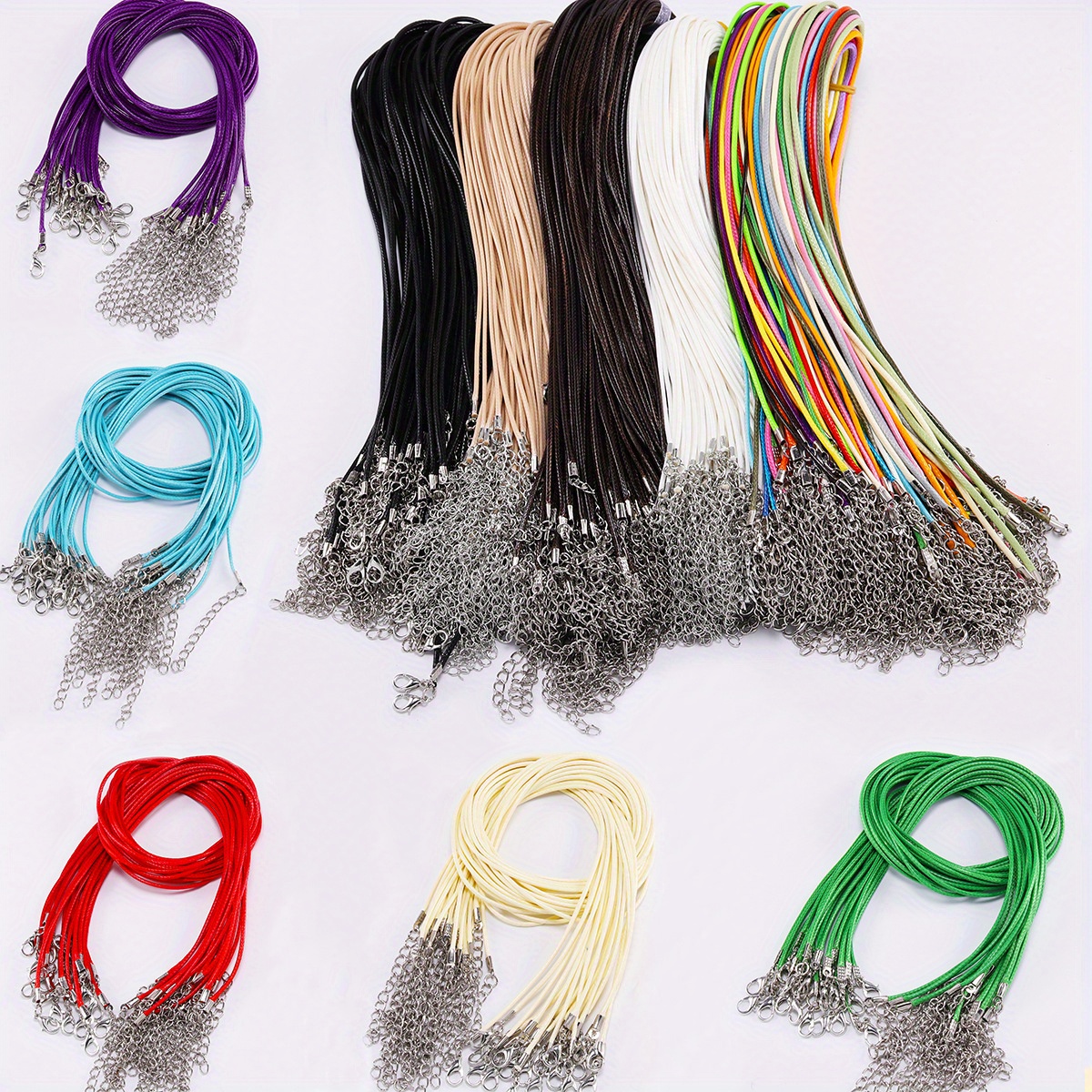 Bulk Lot Black Pu Leather String Necklace Cord Diy - Temu