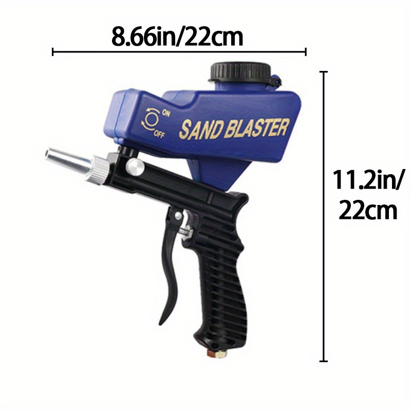 Sand Blaster Abrasive Blaster Portable Power Sand Blasting Kit for Removing  Paint, Stain, Rust, Compatible Pressure Sand Blaster (Blue)