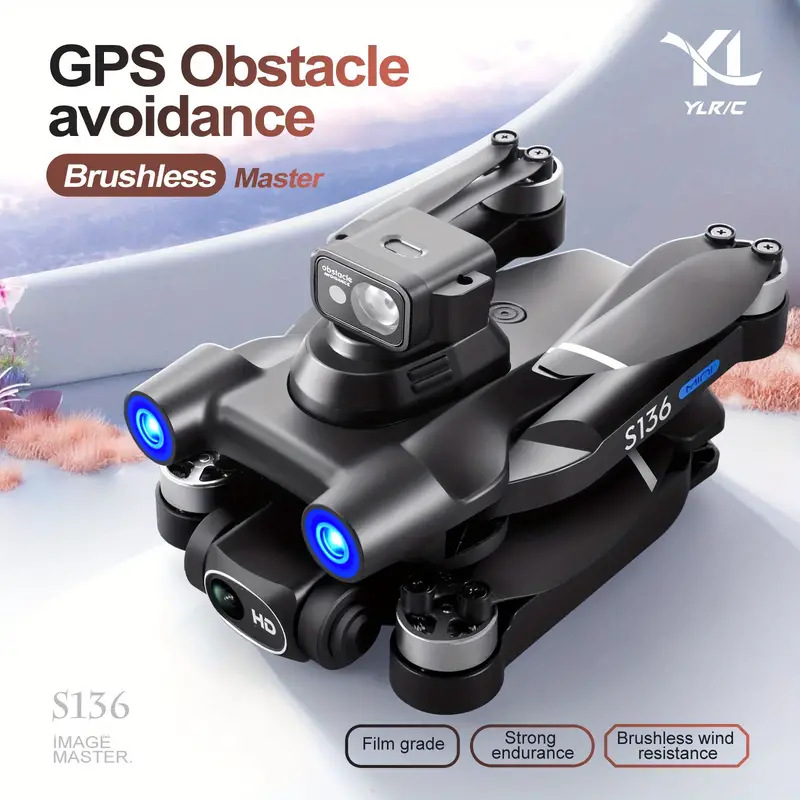 s136 brushless gps uav with optical flow positioning foldable 360 intelligent obstacle avoidance 4 sides obstacle avoidance smart follow electrically adjusted wifi aerial photography details 2
