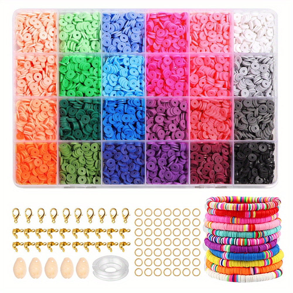 Clay Polymer Flat Round Beads Set Suitable Diy - Temu United