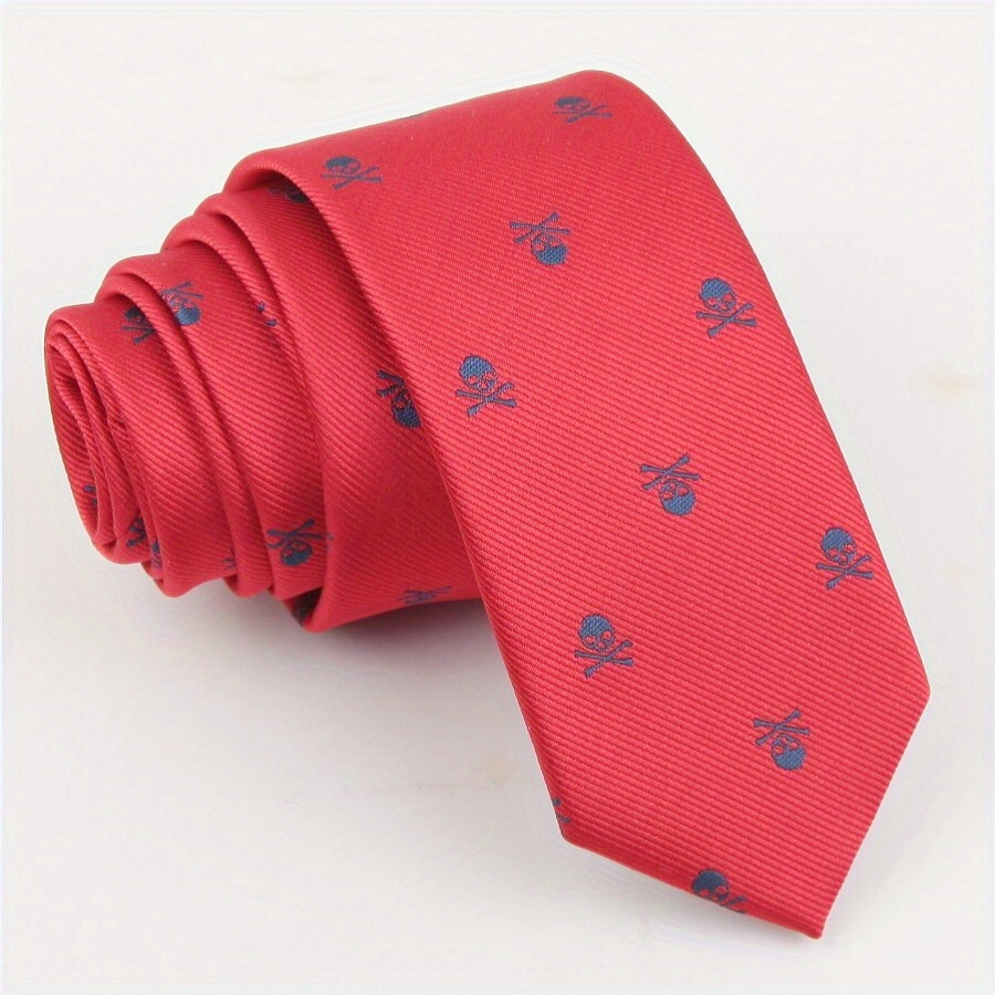 Skull Pattern Tie Set for Men 36in x 57.09in