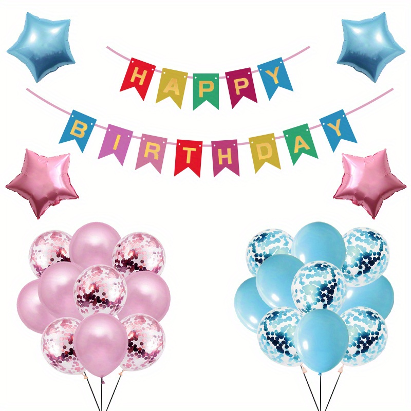 set de globos feliz cumpleaños - belina cotillón