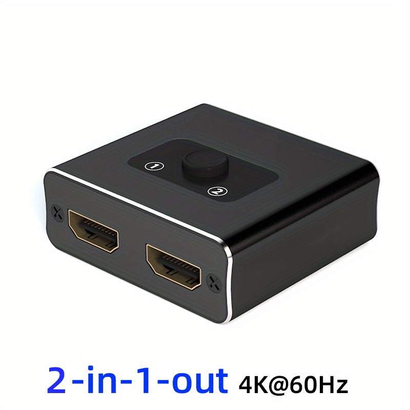 Splitter HDMI 4K, HDMI Switch Aluminium Répartiteur HDMI 1 Entrée 2 Sorties  Affichage Simultané, 4K@60HZ 3D UHD 1080P, pour Xbox PS3 PS4 Lecteur Roku  Blu-Ray HDTV Apple TV et Plus Appareil 