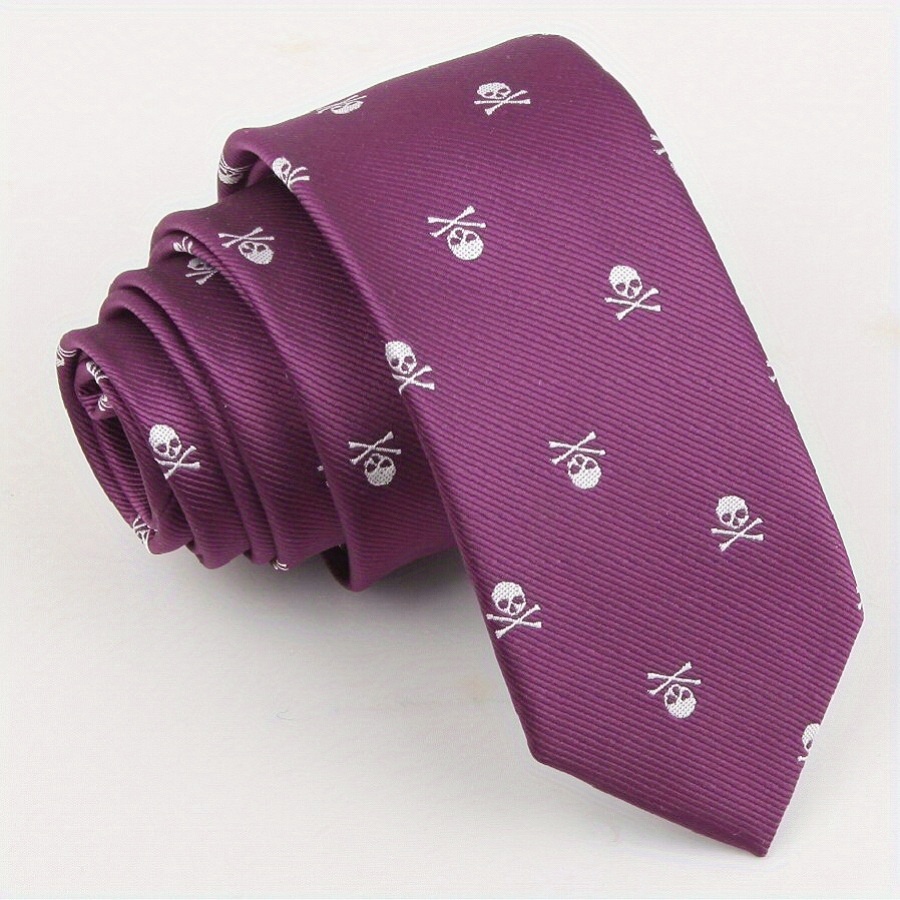 Skull Pattern Tie Set for Men 36in x 57.09in
