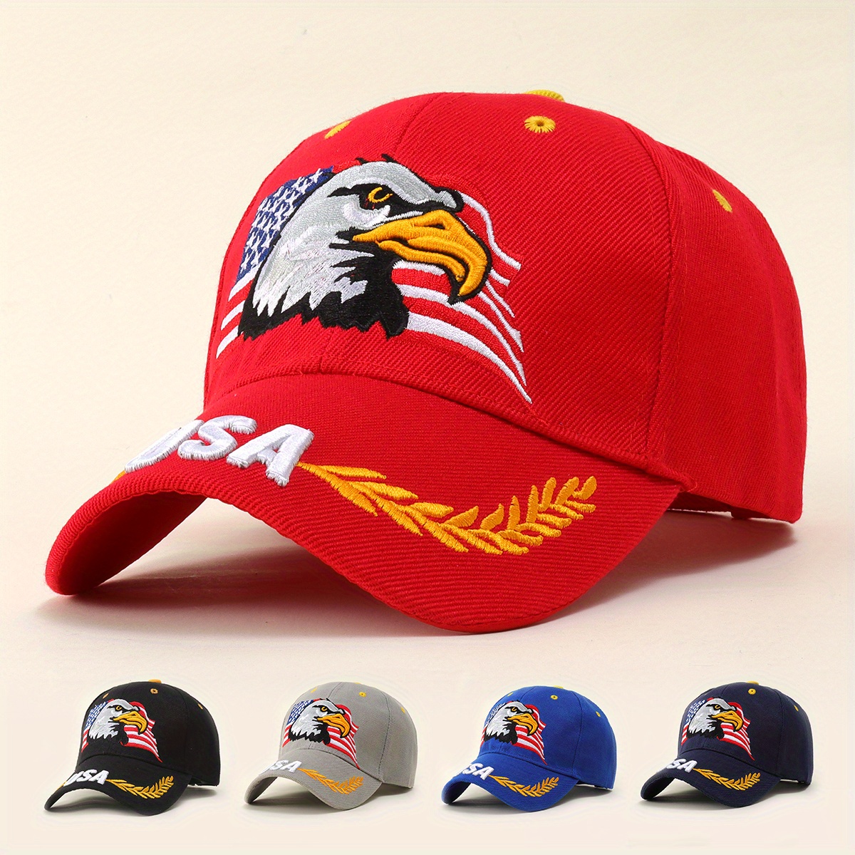 Usa Eagle Flag Baseball Embroidery Adjustable Unisex Dad - Temu