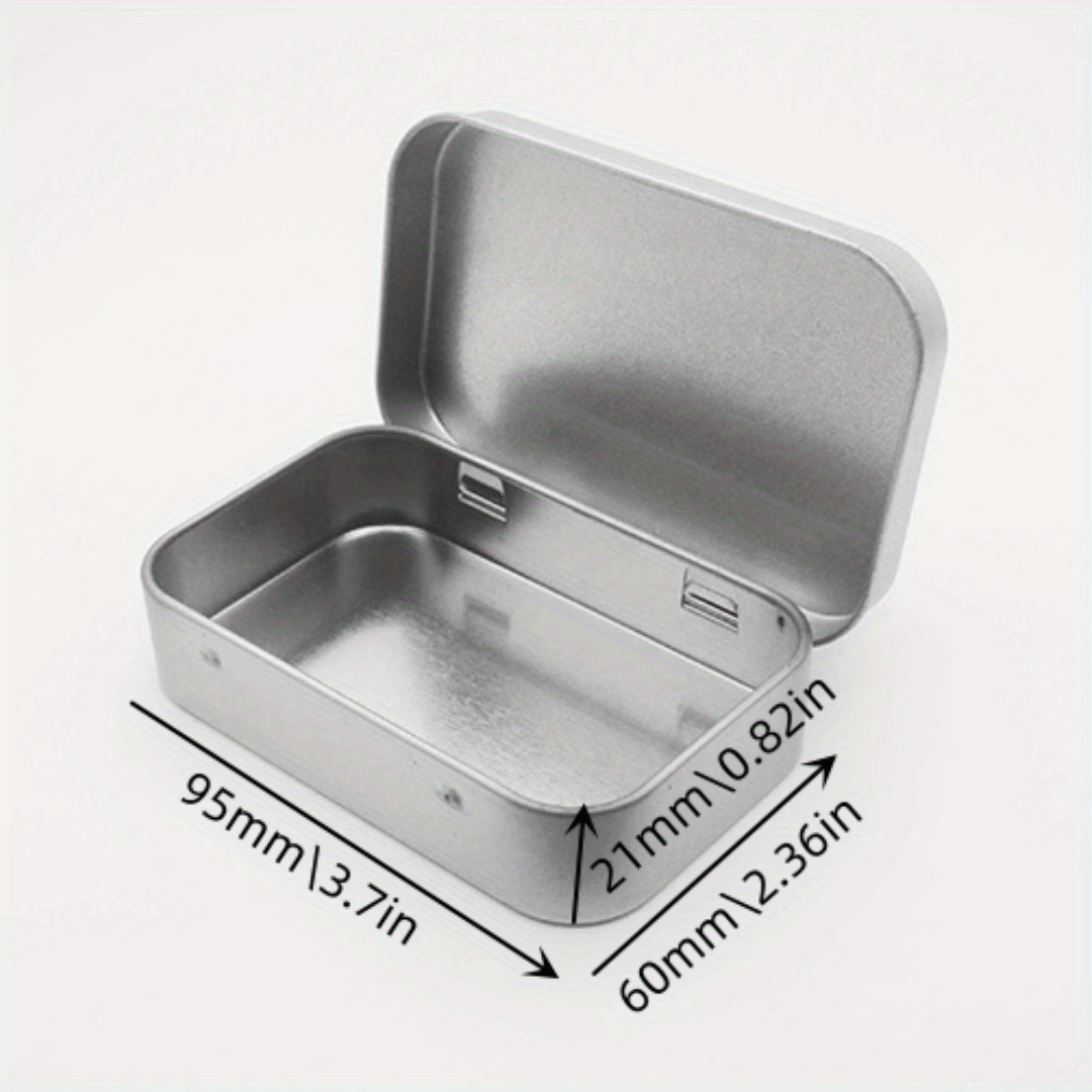 Metal Rectangular Empty Hinged Tins - 30 Pack Silver Mini Portable Box  Containers Small Storage Kit & Home Organizer