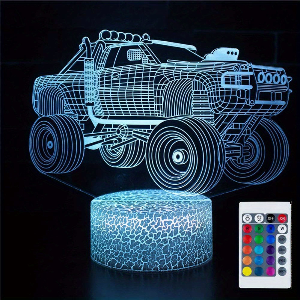 Car Series 3d Night Light, 3d Optical Illusion Lamp With Touch & Remote  Control, 16-color Changing Ambient Light For Bedroom Nursery Bedside Living  Room Home Decor, Luminous Birthday Festival Holiday Gift For