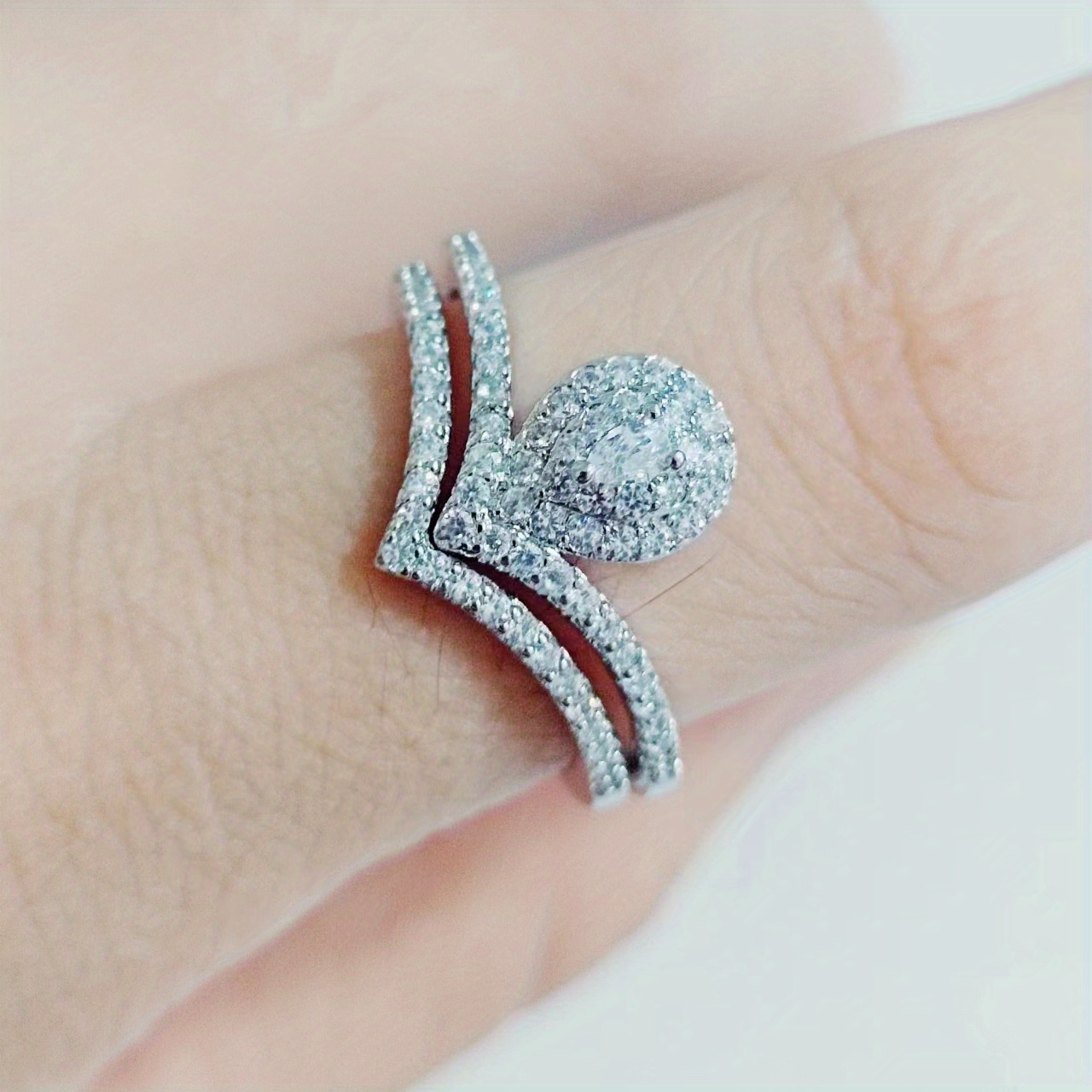 Copper Zircon Ring Set
