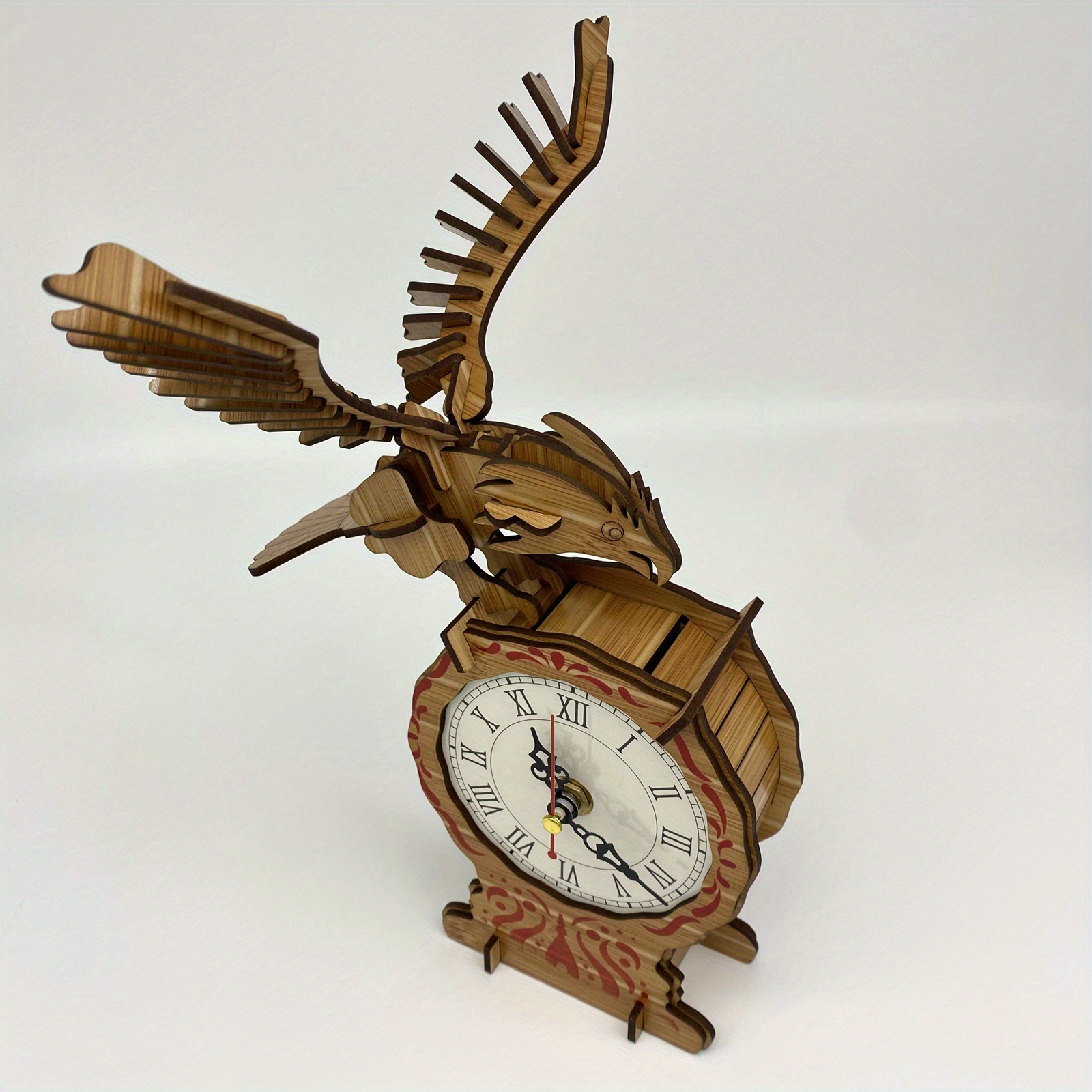 Wooden 3d Puzzle Clock Model Kit Diy Desk Clock Crafts Gifts Temu