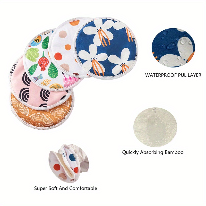   bamboo reusable breast pads for breastfeeding 10 washable pads wet bag wash bag super absorbent breast pads nipple pads for breastfeeding nursing pads for breastfeeding 4 7 details 3