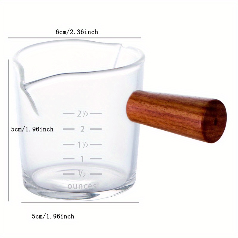 MHW-3BOMBER Double Espresso Shot Glass 2oz Double Spouts Espresso Measuring  Cup with handle Mini Milk Jugs Coffee Glass Cups G5061