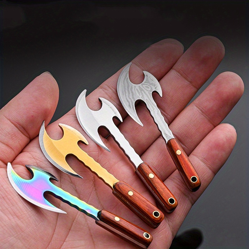 Men's Outdoor Keychain Disassembly Express Knife Non-folding EDC Small Knife Mini Open Embroidery Knife Small Kitchen Knife Portable Opening Axe Knife Accessories Keychain details 3