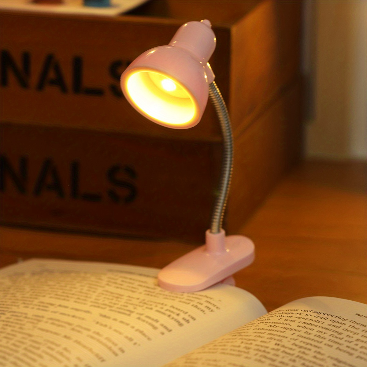 1pc Mini Eye Protection Reading Book Light, Book Lamp With Clip, Bright  Warm Mini Desk Clip Lamp Including Battery, Portable Adjustable Arm Night  Read