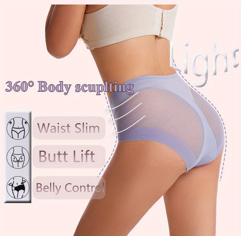 Buy YOUMU Women Plus Size Sheer Mesh Brief Pantie Transparent Sexy  Underpant Underwear, 2pcs … (White, in M/Waist 29.9-35.4) at